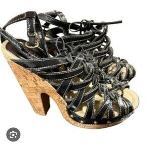 Colin Stuart Stylish Black Wedge Sandals